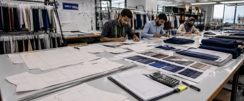 Pattern engineering and sampling room at Akam Textile